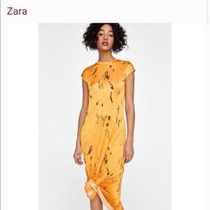 Zara Printed Maxi Dress (Gold) NWT!!!